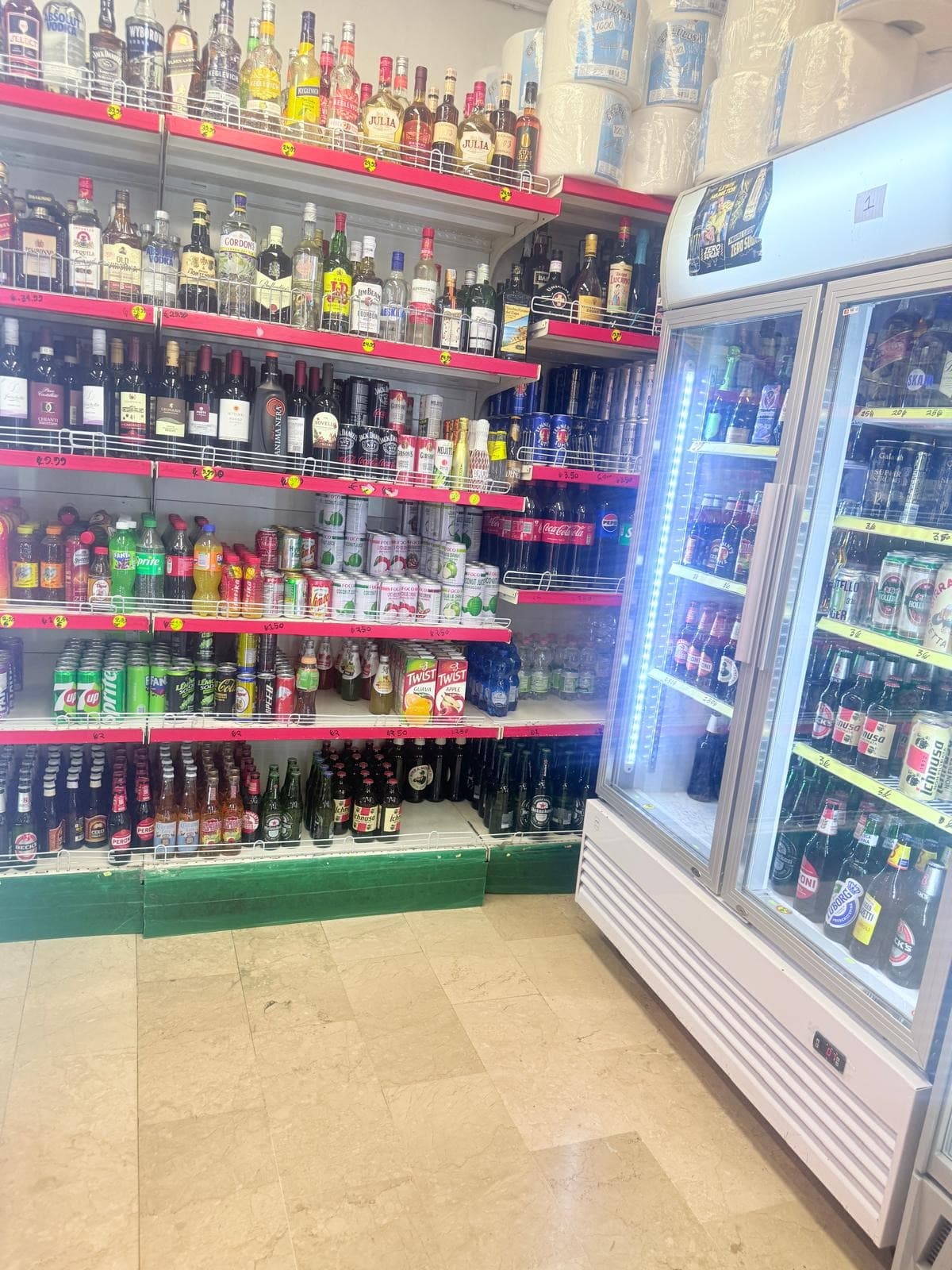 Wine & Spirits Beverage Shelves